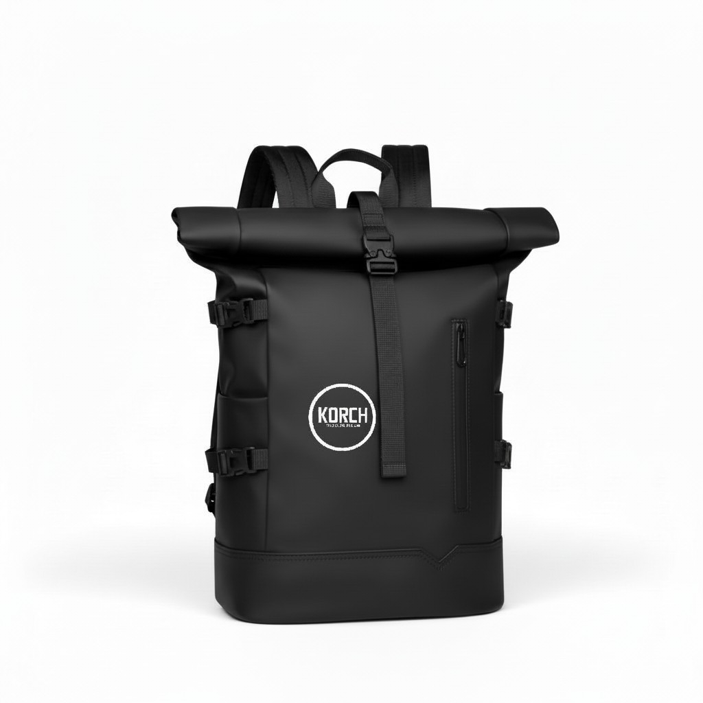 Αδιάβροχο backpack, τσάντα, σακίδιο πλάτης Korch Origin σε μαύρο χρώμα με minimal design
